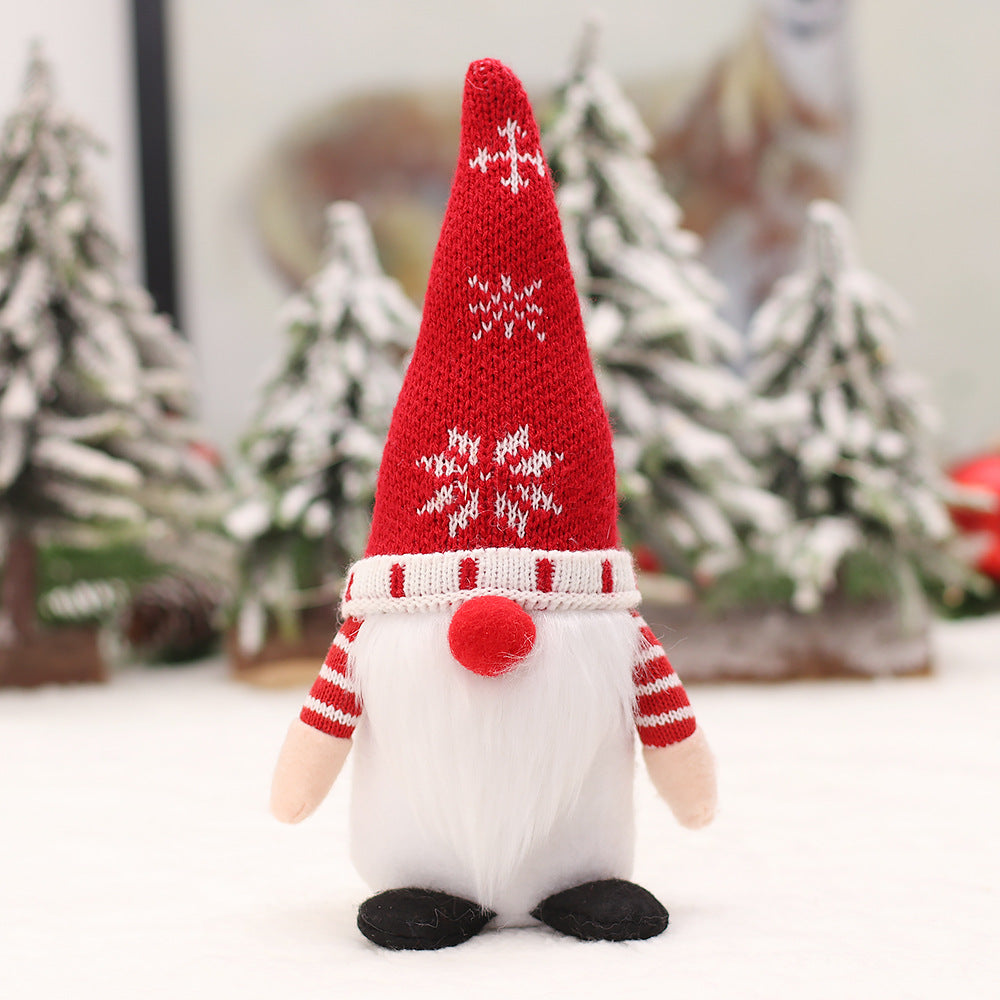 Red snowflake-hat gnome ornament