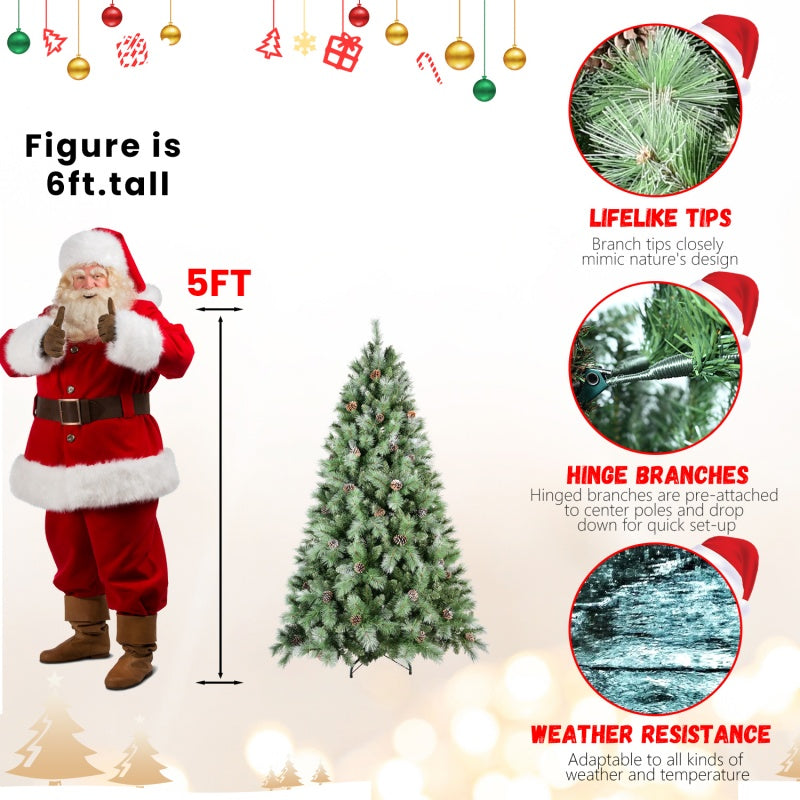 5 ft pine cone Christmas tree size illustration
