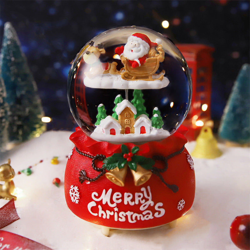 Santa globe with wreath detail base