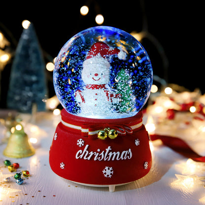 Snowman globe on a red Christmas base