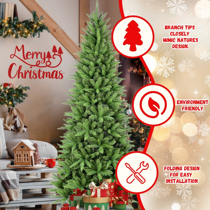 Green Christmas tree branch and stand details