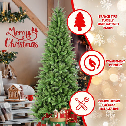 Green Christmas tree branch and stand details