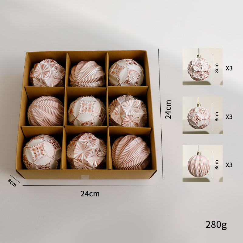 Rose gold-tone 9-piece bauble set