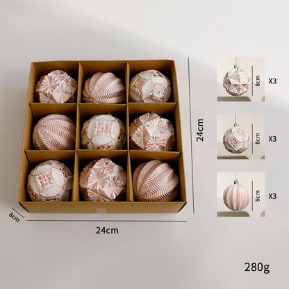 Rose gold-tone 9-piece bauble set