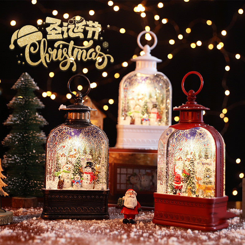 Christmas lanterns with curved enclosures and handles