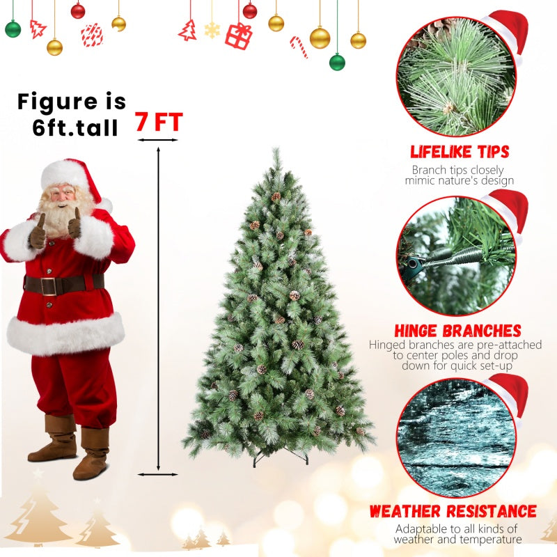 7 ft pine cone Christmas tree size illustration