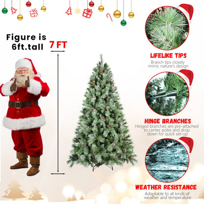 7 ft pine cone Christmas tree size illustration