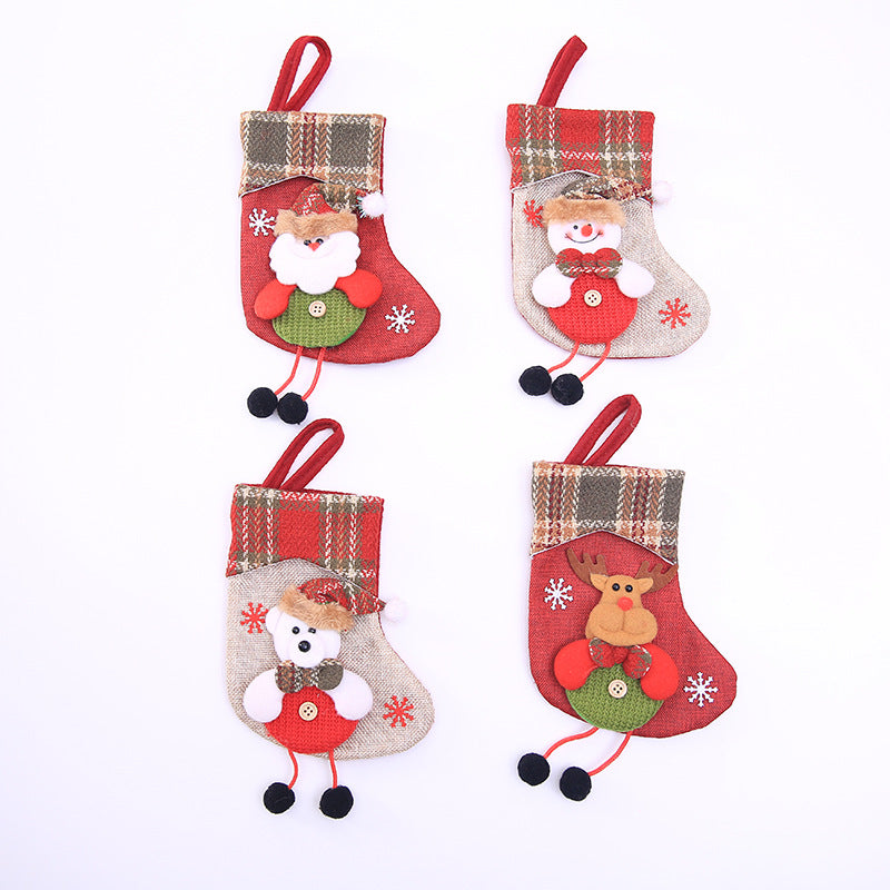 Four mini Christmas character stocking designs