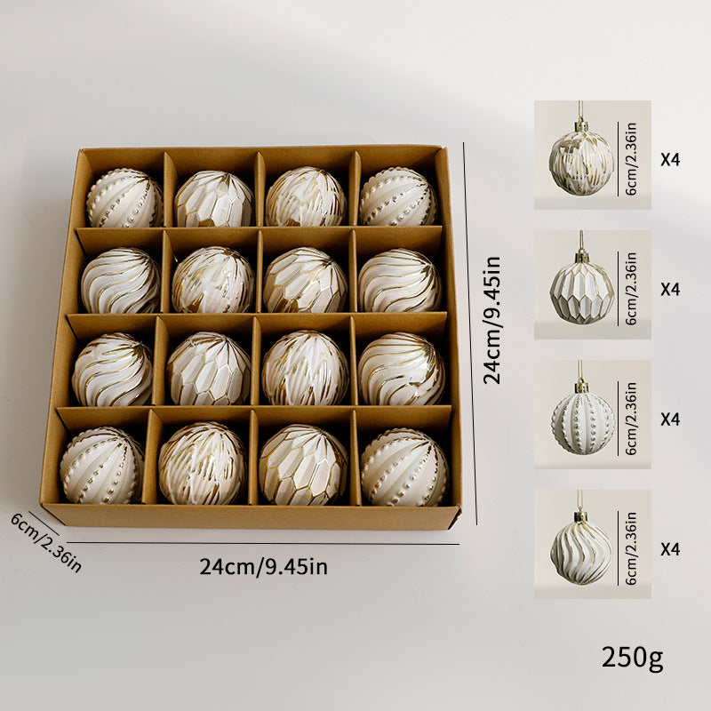 Silver-tone 16-piece Christmas bauble set