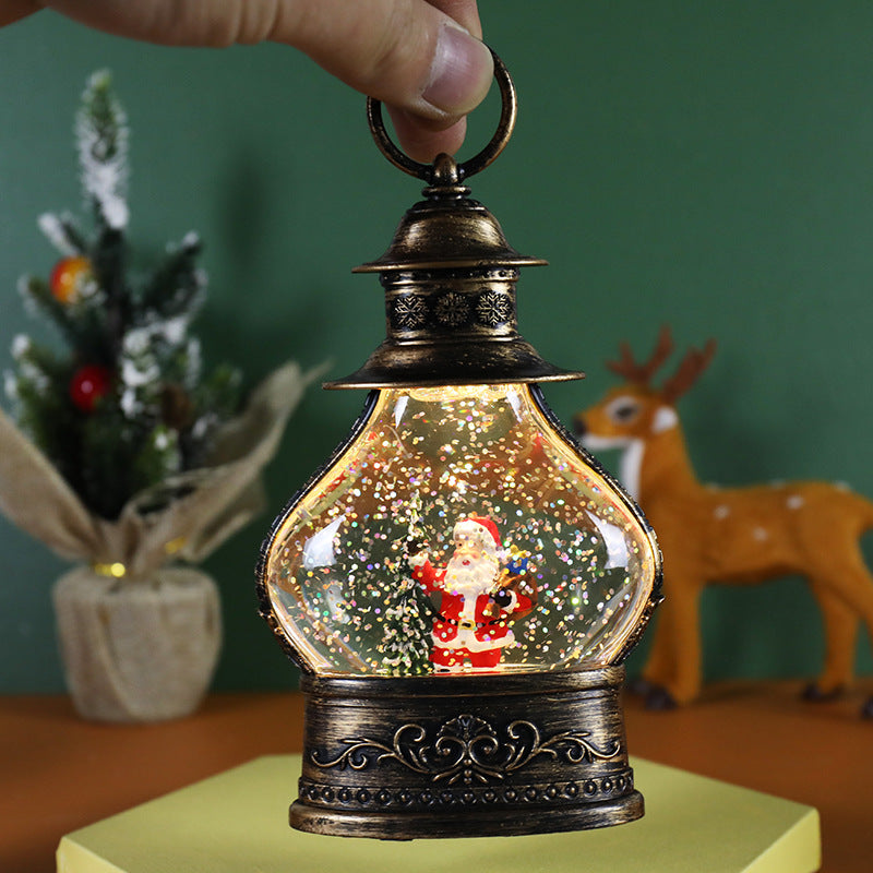 Santa lantern held by its ring handle
