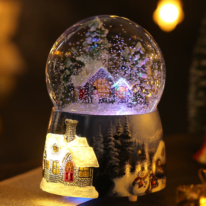 Lighted house scene snow globe