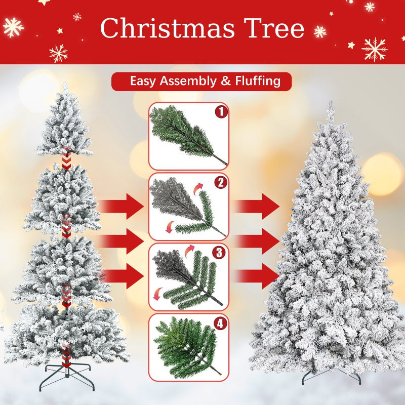 Tree assembly and fluffing illustration