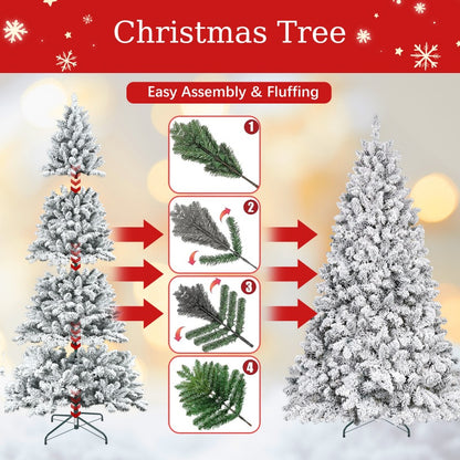 Tree assembly and fluffing illustration