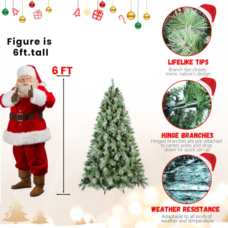 6 ft pine cone Christmas tree size illustration