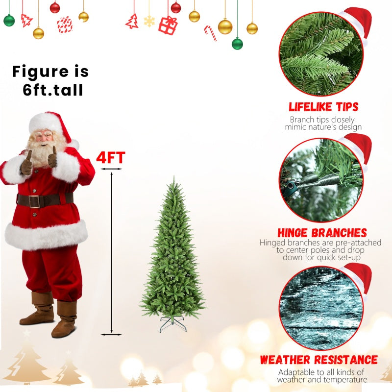 4 ft green Christmas tree size illustration