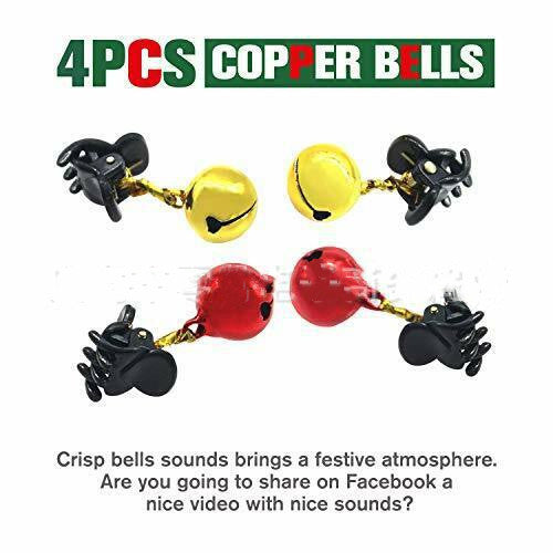 Four bell-style Christmas ornament clips