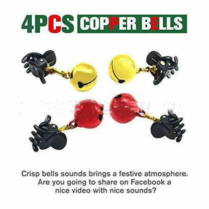 Four bell-style Christmas ornament clips