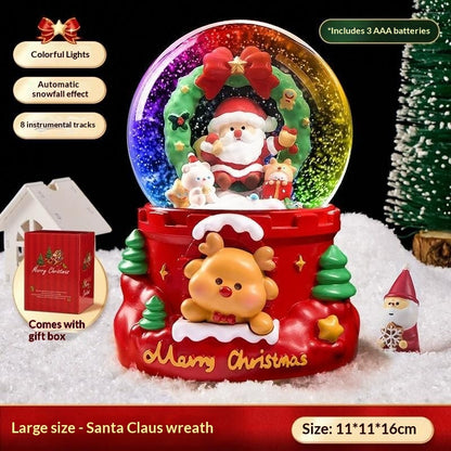 Large Santa wreath snow globe