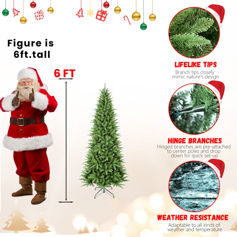 6 ft green Christmas tree size illustration