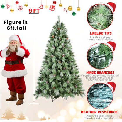9 ft pine cone Christmas tree size illustration