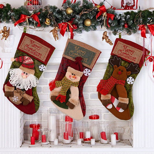 Santa, snowman and reindeer Christmas stockings