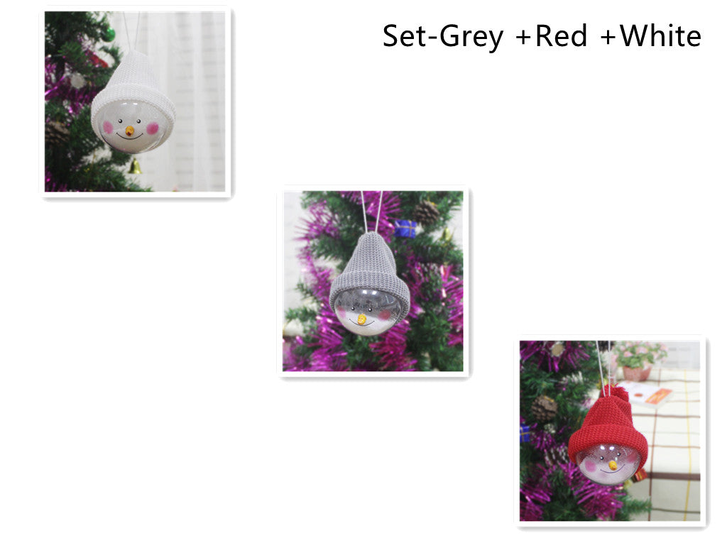 Snowman ornament color options collage