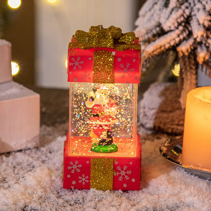 Red Santa scene gift box globe