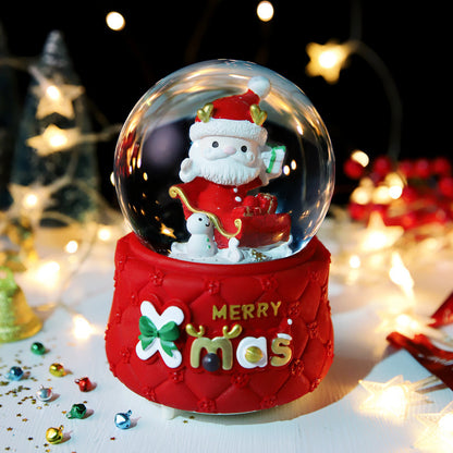 Santa globe on Merry Christmas base