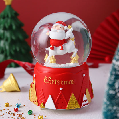 Santa snow globe with red drum-style base