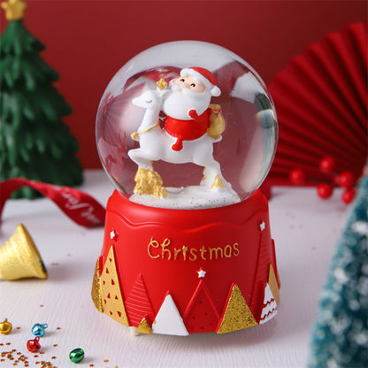 Santa globe on red and gold drum base