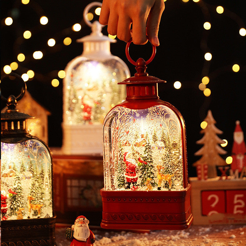 Lighted bell-shaped Christmas lanterns