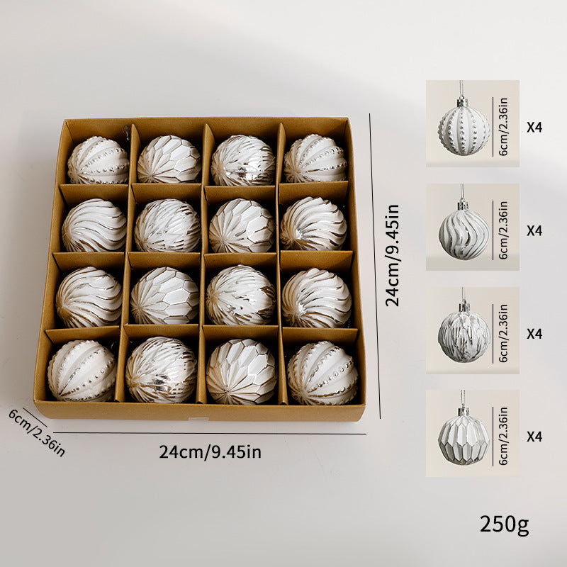 Silver-tone 9-piece Christmas bauble set