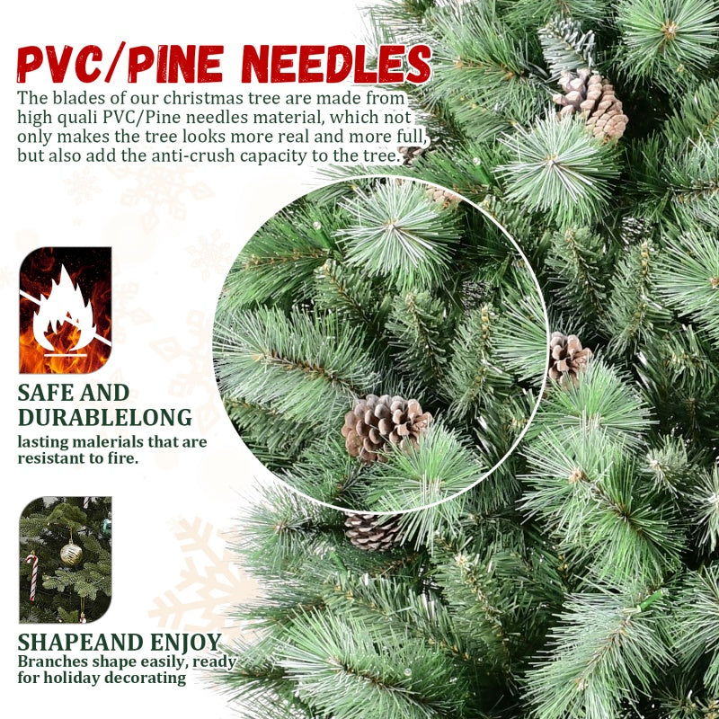 Close-up of mixed Christmas tree branch textures