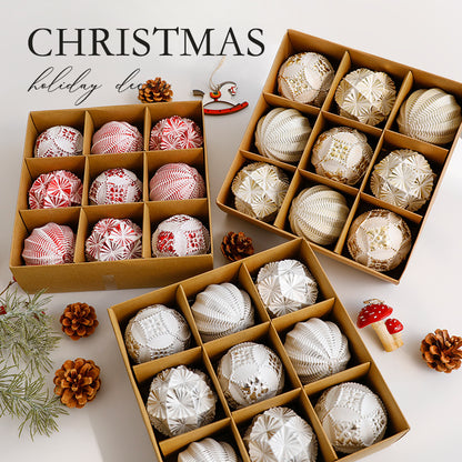 Antique-style Christmas bauble sets in decorated boxes