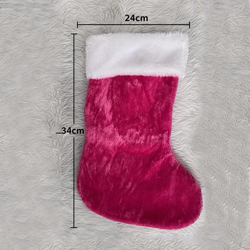 Dark pink Christmas stocking size diagram