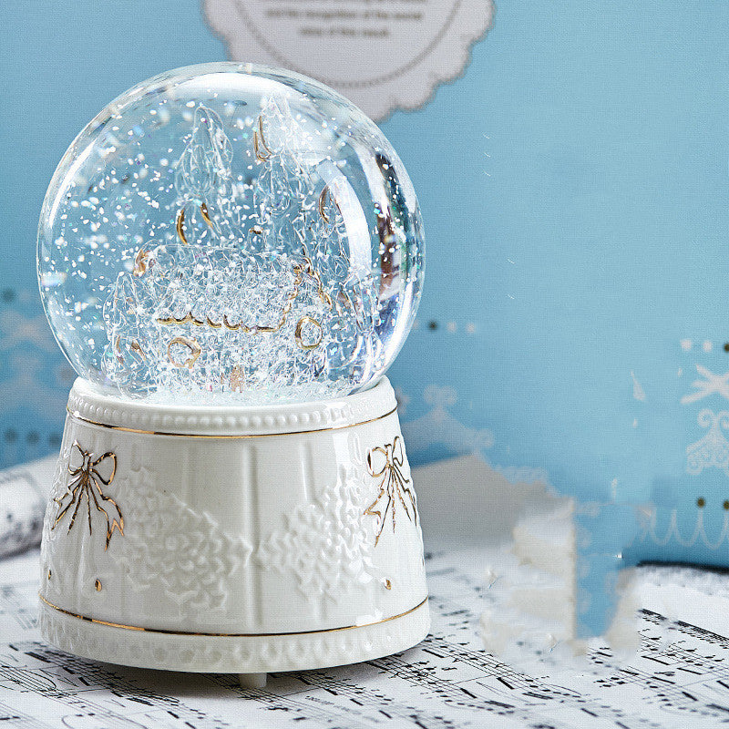 White globe with sparkling interior