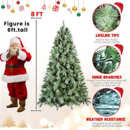 8 ft pine cone Christmas tree size illustration