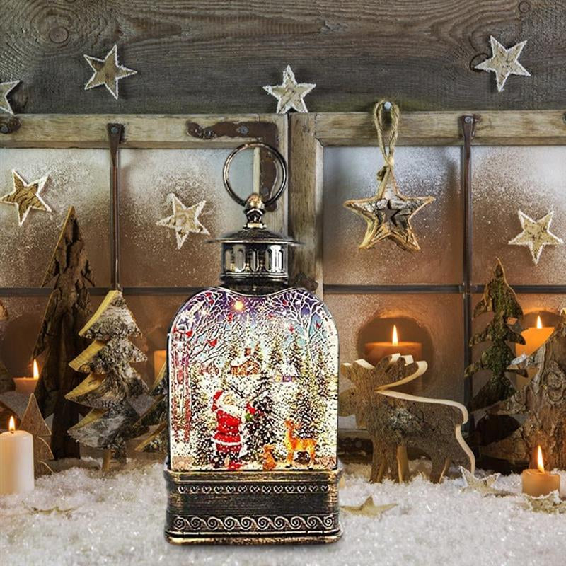 Bell-shaped Christmas lantern in a seasonal display