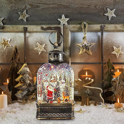 Bell-shaped Christmas lantern in a seasonal display