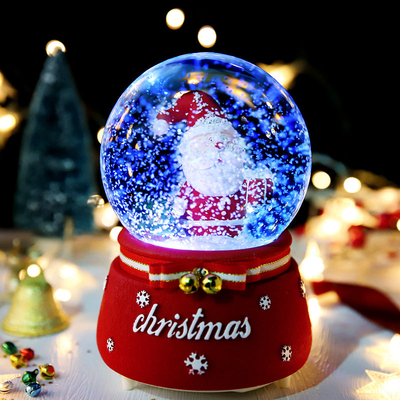 Snowman globe with blue lighting
