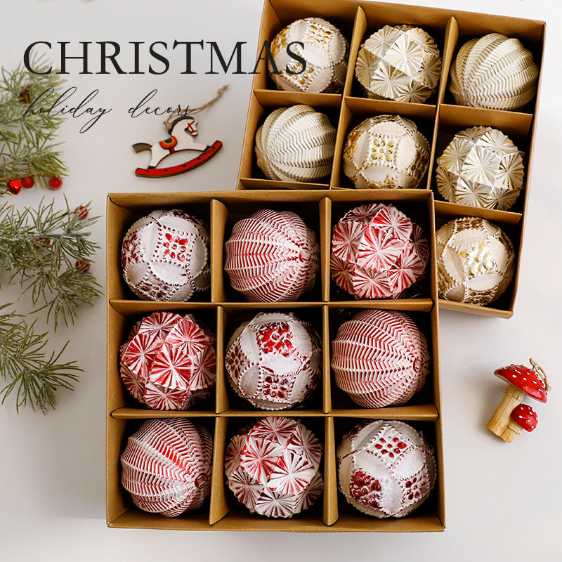 Pink and gold-tone Christmas bauble sets