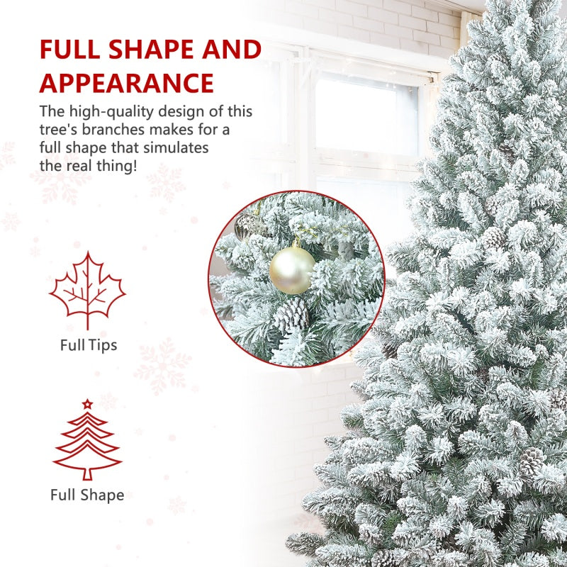 Close-up of flocked Christmas tree branches