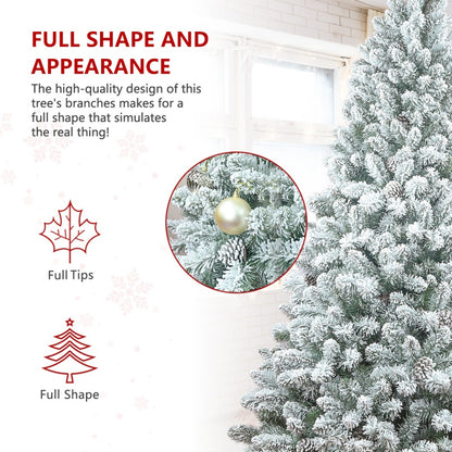 Close-up of flocked Christmas tree branches